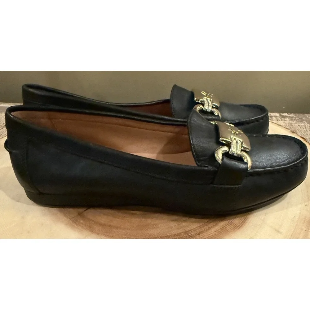 Kate Spade NY Carson Slip On Driving Loafers Shoe Flats Black Leather 5B New‎